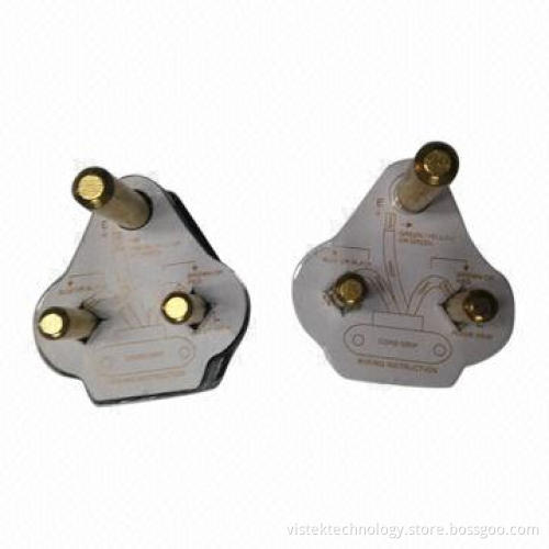 250V/15A South Africa Assembled Power Plugs with SABS, RoHS Marks, UK, US, EU Plugs Also Available